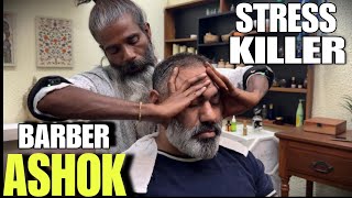 Semi Intense hwad massage champi by Indian barber Ashok ! Asmr massages reduce Stress n Anxiety