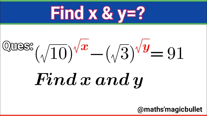 Math Olympiad | A Nice Algebra Problem | Find x and y =?