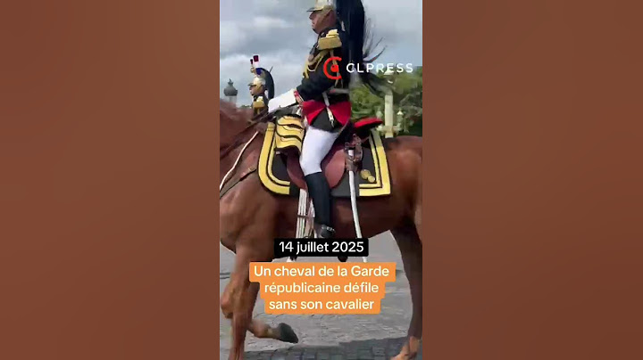 Un cheval défile seul au défilé du 14 juillet à Paris sur les Champs-Elysées