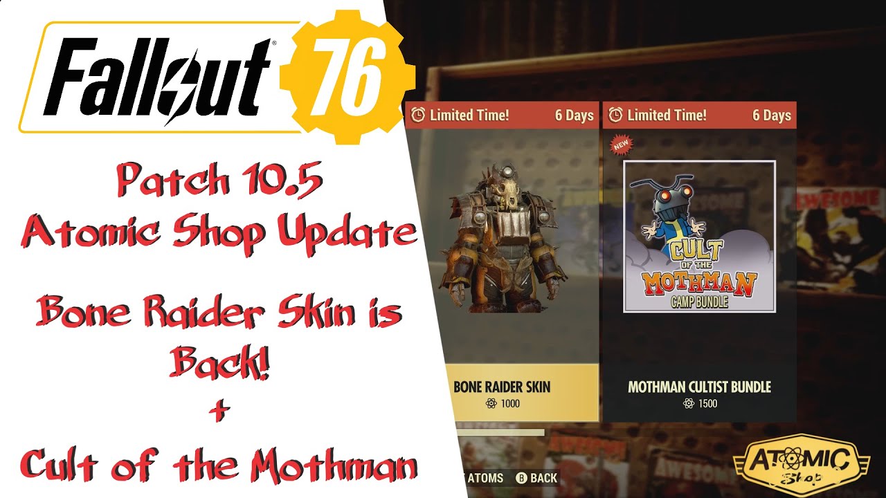 Fallout 76 | Atomic Shop Update Patch 10.5 | Bone Raider Skin Is Back!