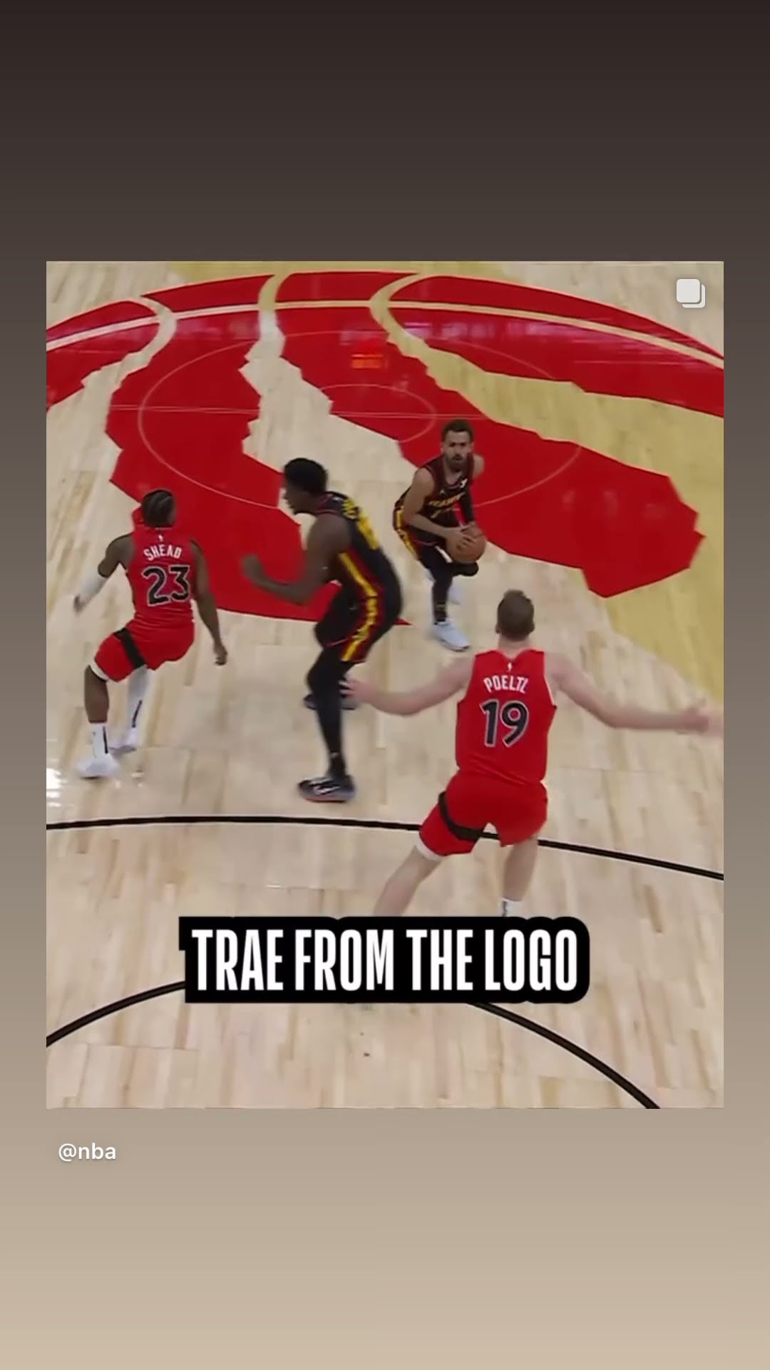 Trae from the logo #hoodnews #traeyoung #atlantahawks #raptors #basketball #toronto #omg #how #wow