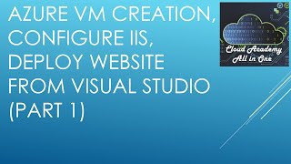 Azure VM creation, Configure IIS, deploy website  Part 1