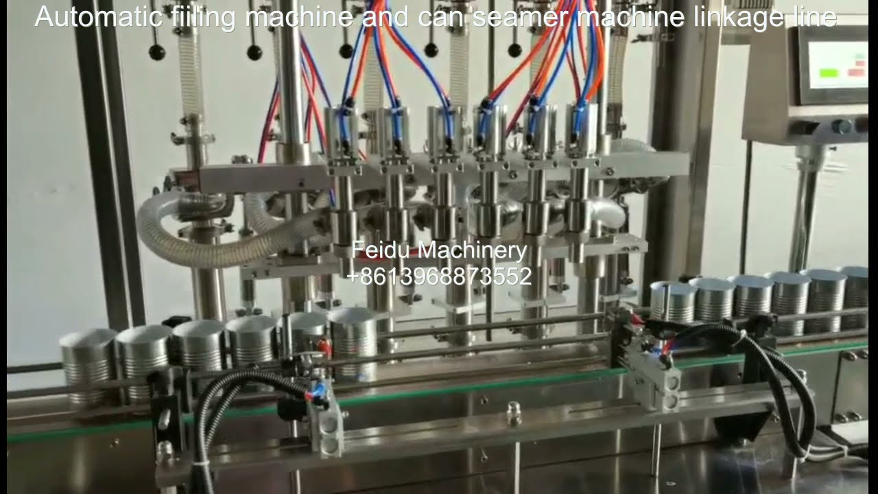 Liquid filling machine and can seamer machine linkage line, liquid filling machine