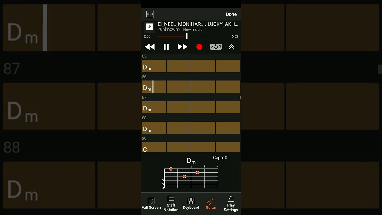 Ei Nil Moni Har With Guitar Chords