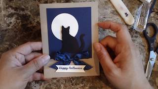 How to make a quick and easy halloween card with the spooky cat suite