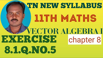 EXERCISE.8.1.Q.NO.5 | CLASS 11 MATHS |VECTOR ALGEBRA I|CHAPTER 8 |