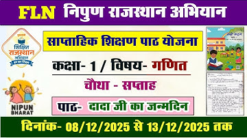 FLN निपुण राजस्थान अभियान l एफ‌एल‌एन कक्षा 1 गणित साप्ताहिक शिक्षण पाठ योजना l FLN math lesson plan 