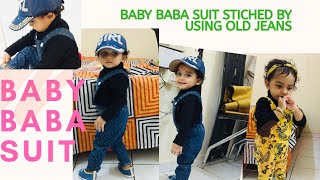 Baby baba suit stitched by old jeans ##old jeans# cute baba suit###