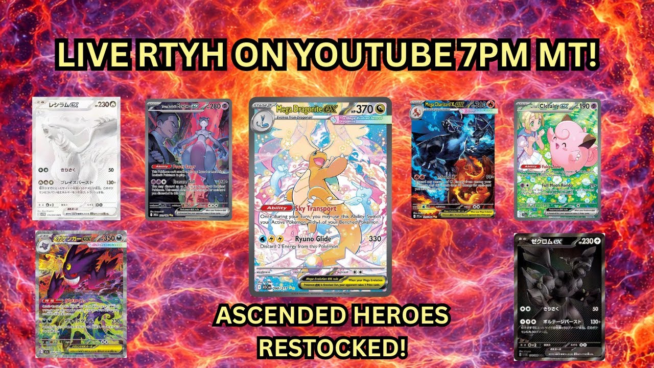 ASCENDED HEROES, DESTINED RIVALS AND MORE PACK RIPS LIVE!! - YouTube