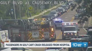 6 people hospitalized after a golf cart crash in Pinellas County