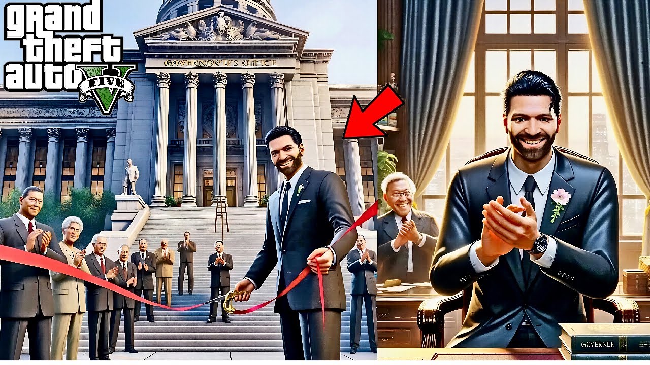 😲Governor Michael Opens New $100 Million Dollar Office Building-GTA 5 Real Life Mod Remastered