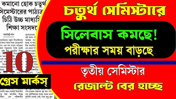 Class 12 3rd semester result out/Grace marks/4th semester syllabus reduced/hs 2026 result out date