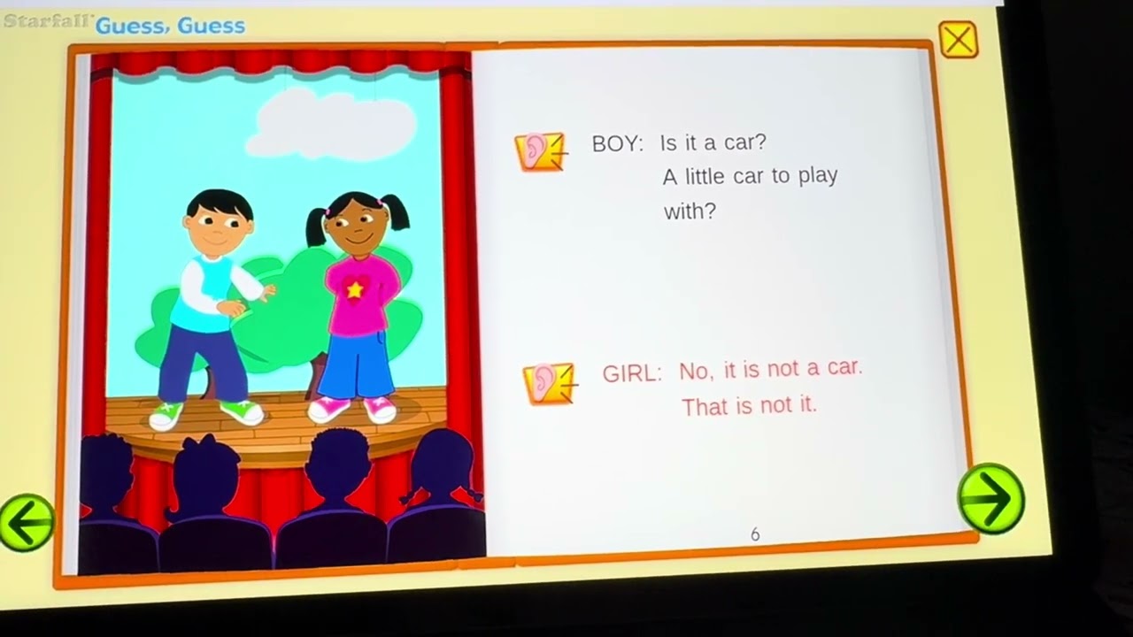 Starfall Guess, Guess Word Bank