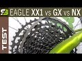 Sram XX1 Eagle vs GX Eagle vs NX Eagle Comparison. Slow Motion Shifting.