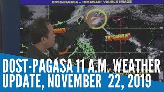 DOST-Pagasa 11 A.M. weather update, November  22, 2019