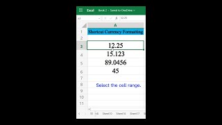 Excel Shortcut Currency Formatting | Excel Tips and Tricks #shorts