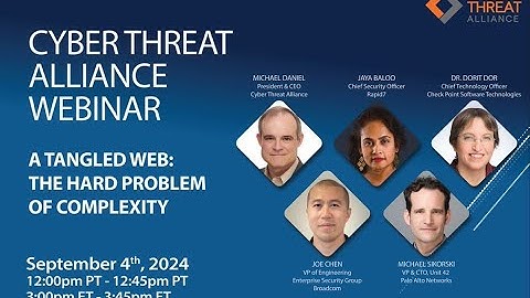CTA Webinar A Tangled Web - The Hard Problem of Complexity
