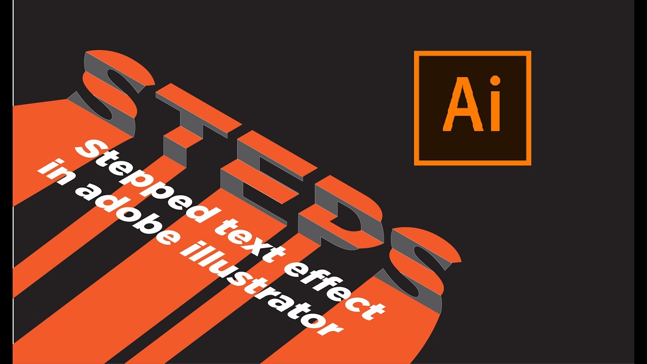 Stepped text effect in adobe illustrator - YouTube