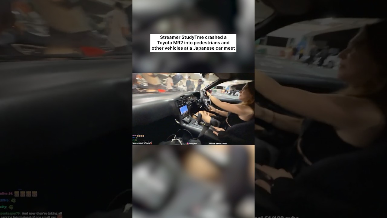 Streamer StudyTme Crashed A Toyota MR2 Into Pedestrians And Other Vehicles At A Japanese Car Meet