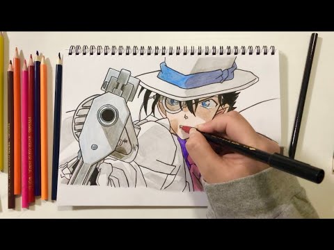 リクエスト描いてみた 名探偵コナン 紺青の拳 怪盗キッド イラスト模写 Youtube