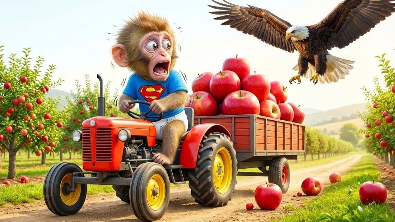 Monkey Bini Risks His Life! 🚜🍎 Brutal Bird Attack Almost Kills Him - Last-Second Rescue SHOCKS All😱🐦