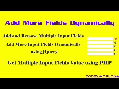 Add Remove Input Fields Dynamically using jQuery