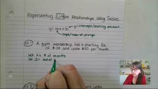 Representing Linear Relationships Using Tables and Equations