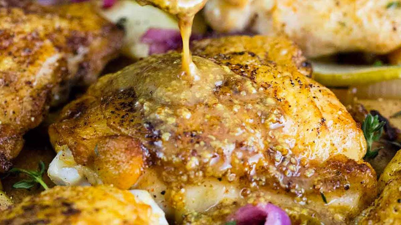 Baked Chicken Thighs with Maple Dijon Sauce YouTube