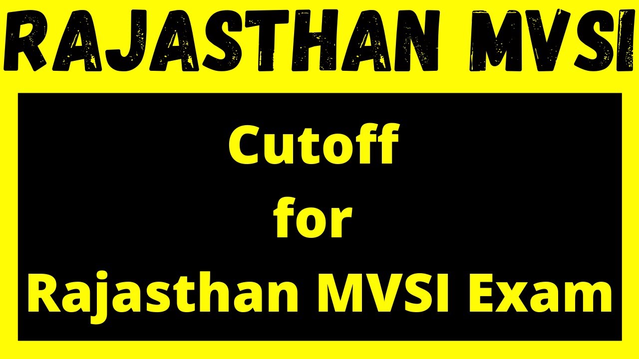 Cutoff - Rajasthan MVSI || Rajasthan RTO Vacancy Classes 2021 || MVSI Vacancy Classes 2021