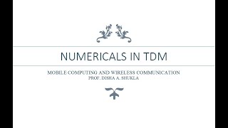 18_Numerical on TDM