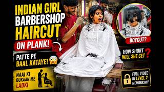 She Couldn't Stop Flirting - How Short Did The Barber Cut Her Hair Indian girl barbershop haircut✂️