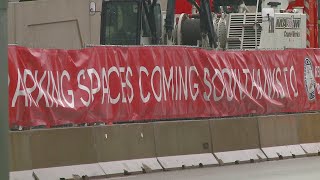 Portion of Civic Center parking garage, skywalk closed