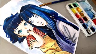 Hinata e Himawari Desenho feito a lápis grafite por @ErickJoeyArt