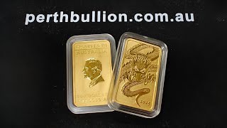 2025 Perth Mint Rectangular Dragon 1oz Gold Coin UP CLOSE