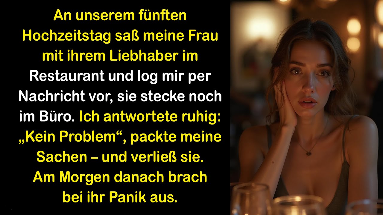 An unserem Jahrestag war sie mit ihm im Restaurant – ich schrieb nur: „Kein Problem“ und ging