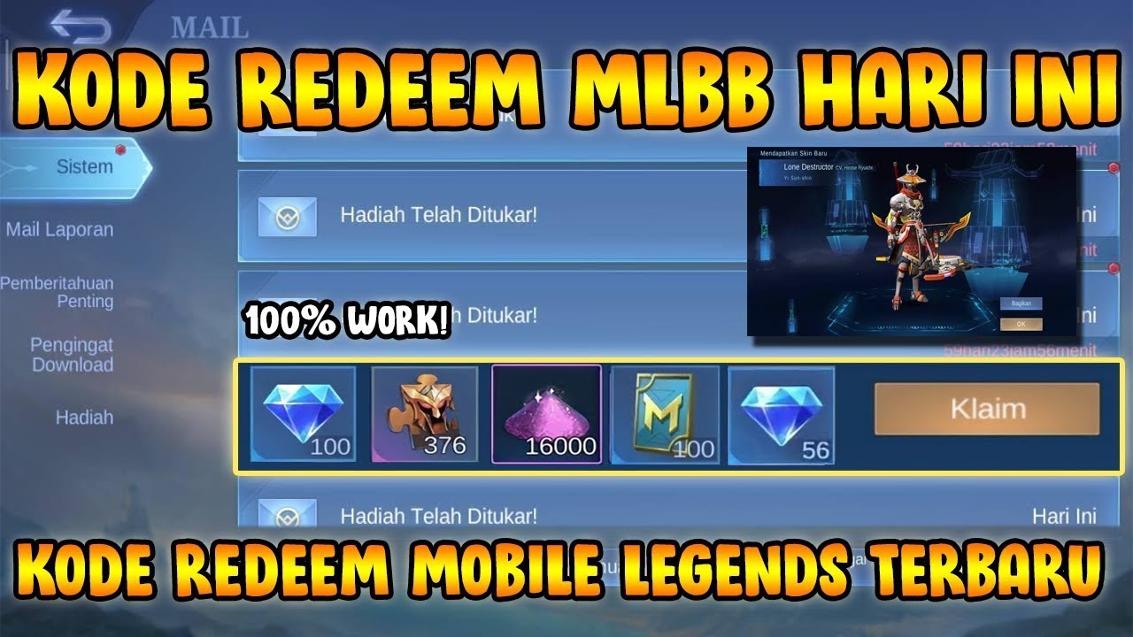 BURUAN REDEEM 2 KODE REDEEM ML TERBARU KODE REDEEM MOBILE LEGENDS KODE ...