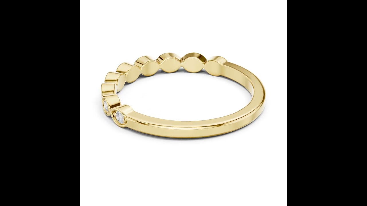 Round Cut Diamond Alternating Eye-Link Stacking Band