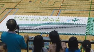 ドミノで描く“新幹線開業” 青森と函館の学生らが５万３８５０個