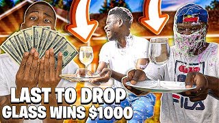 LAST TO DROP THE GLASS OF WATER WINS $10,000 (HE ATE A CRICKET ?)