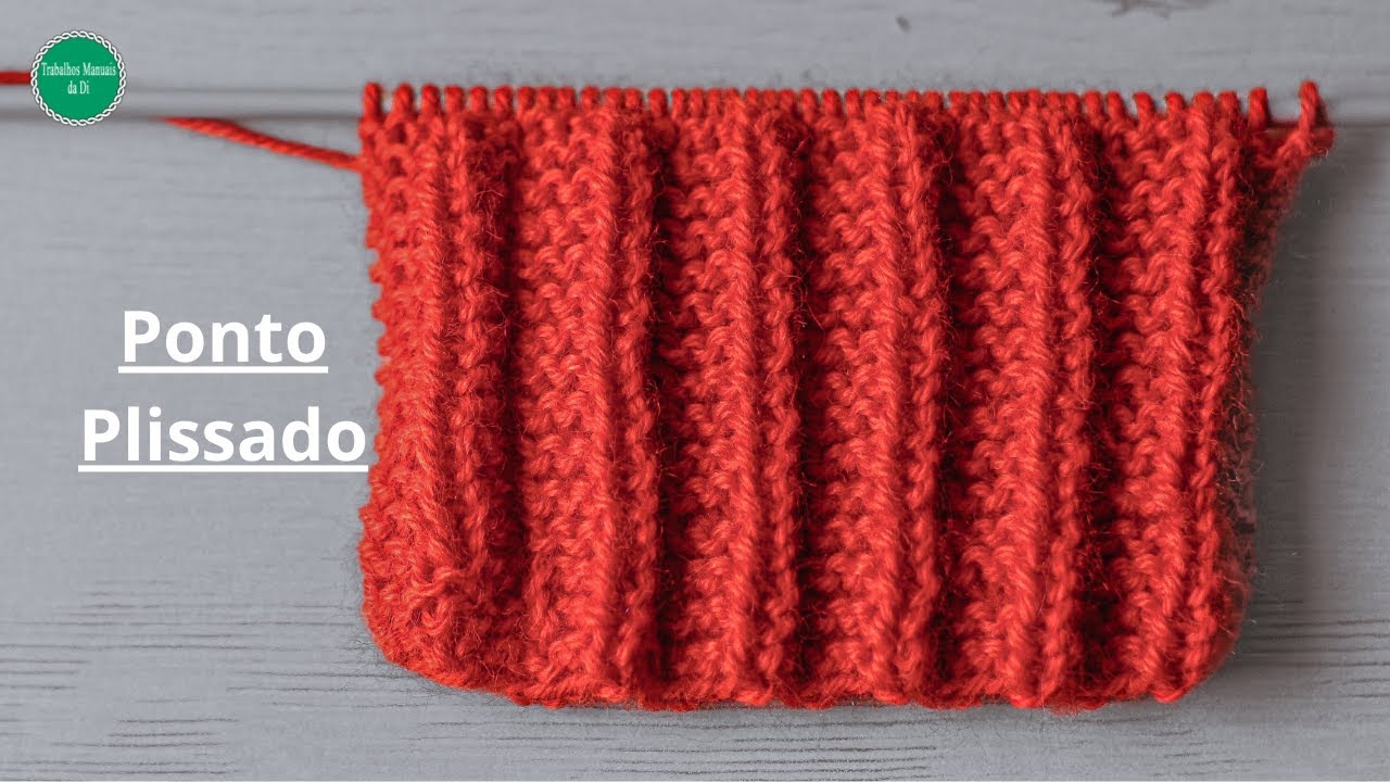 Ponto plissado em tricô