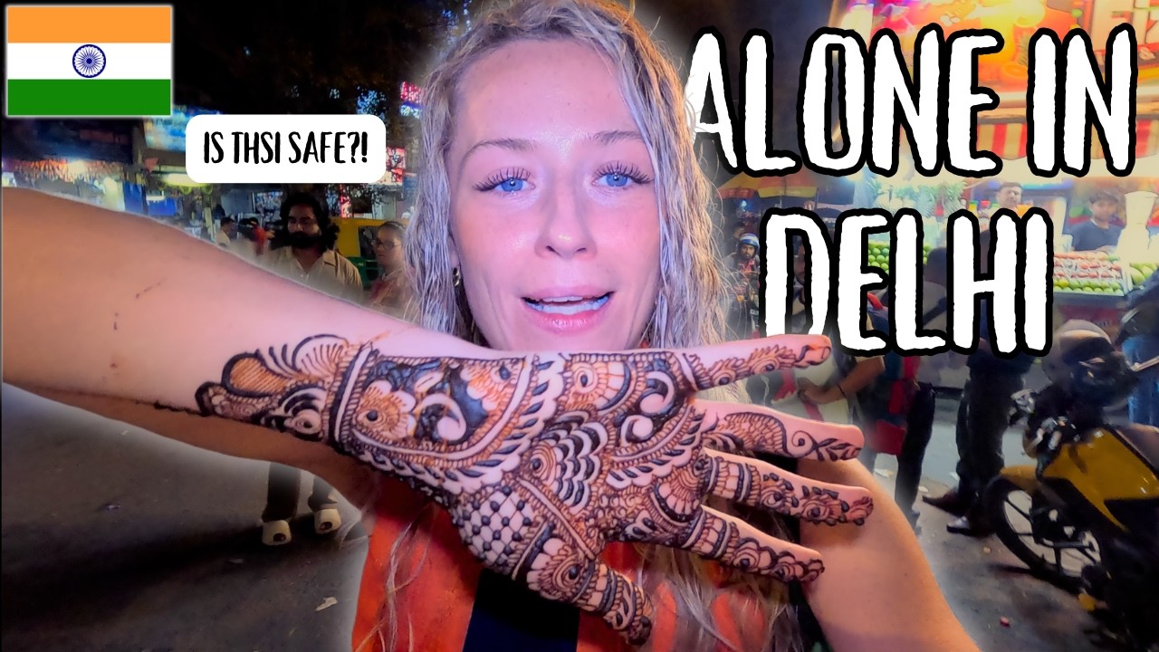 ALONE At NIGHT In Delhi India | I Got A Street Henna Tattoo!! 🇮🇳