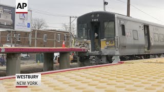 Officials and commuters react after train crash