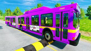 BUS And TRUCKS Vs MASSIVE SPEED BUMPS - BeamNG.Drive