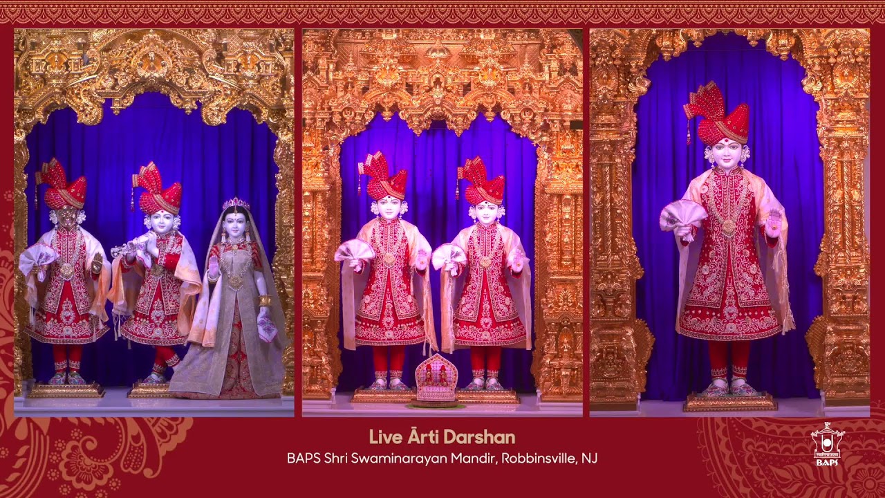 BAPS Shri Swaminarayan Mandir - Robbinsville, NJ - Live Sandhya Arti