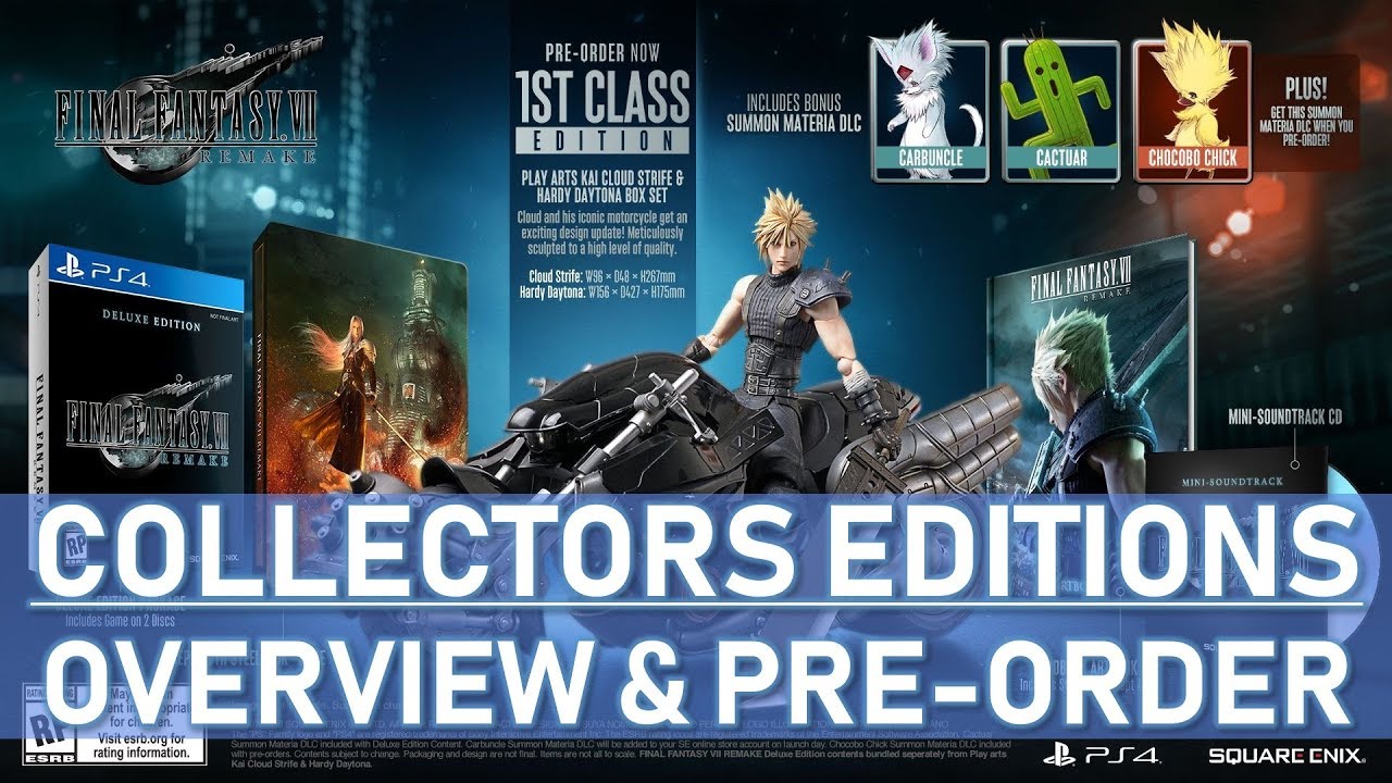 Final Fantasy VII Remake - Collector's And Deluxe Edition Overview And  Pre-order Details (PS4) 