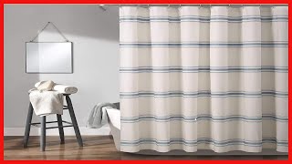 Lush Decor Blue Farmhouse Stripe Shower Curtain 72 x 72