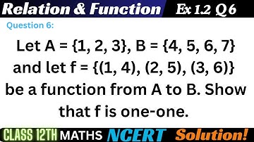 Class 12 Ex 1.2 Question 6 Math | Relation & Function | Q6 Ex 1.2 Class 12 Math | ex1.2 q 6 Class 12