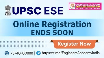 UPSC Engineering Services 2023 Online Form | UPSC ESE Online Registration Ends Soon | Must Watch