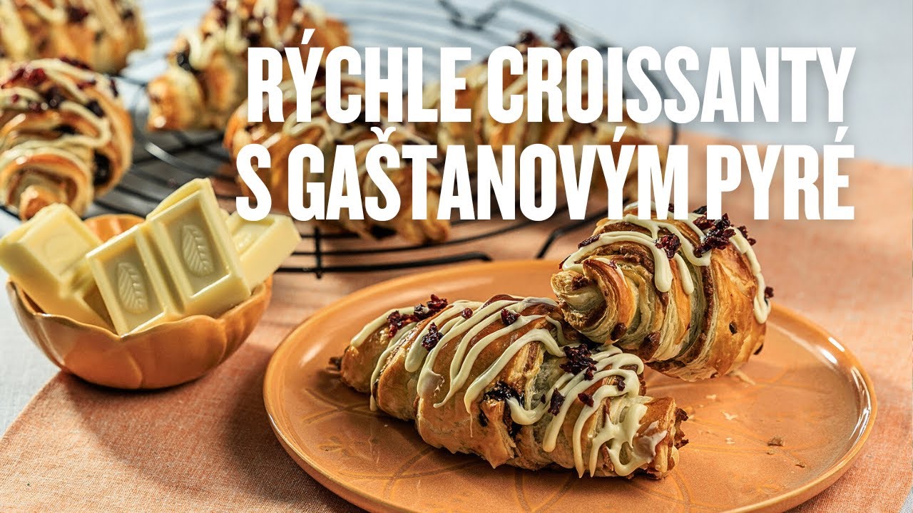 Rýchle croissanty s gaštanovým pyré a brusnicami
