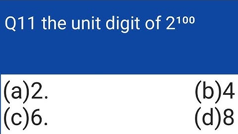 Number theory ke Question  find the unit digit of 2^100